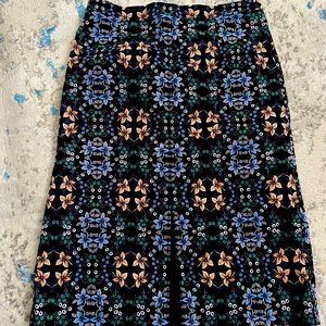 JCrew spring floral print skirt with center split, size 10